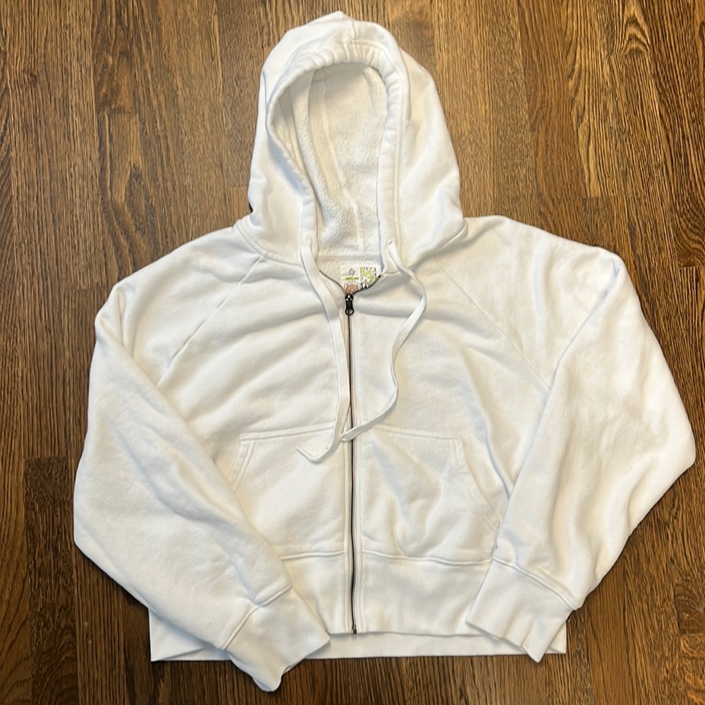 Offline by Aerie White full zip hoodie with pockets - XL